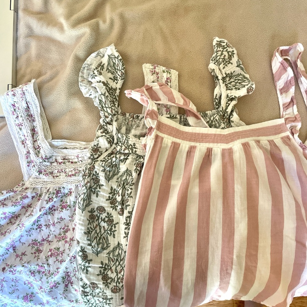 Three Floral and Striped Pajama Sets